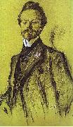 Valentin Serov Portrait of the Poet Konstantin Balmont Spain oil painting artist